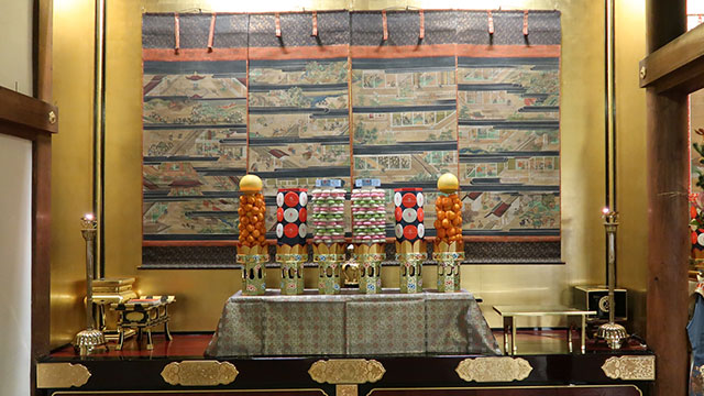 親鸞聖人の御生涯を絵解きした御絵伝の掛け軸、4幅